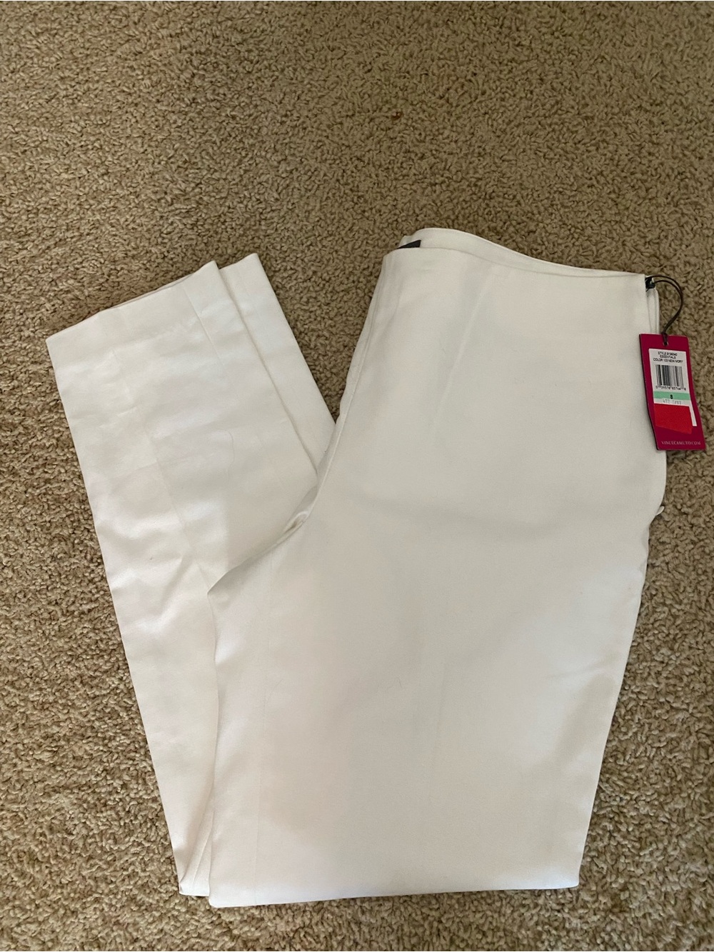 Vince Camuto White Women’s Dress Pants - Slim Tailored Fit